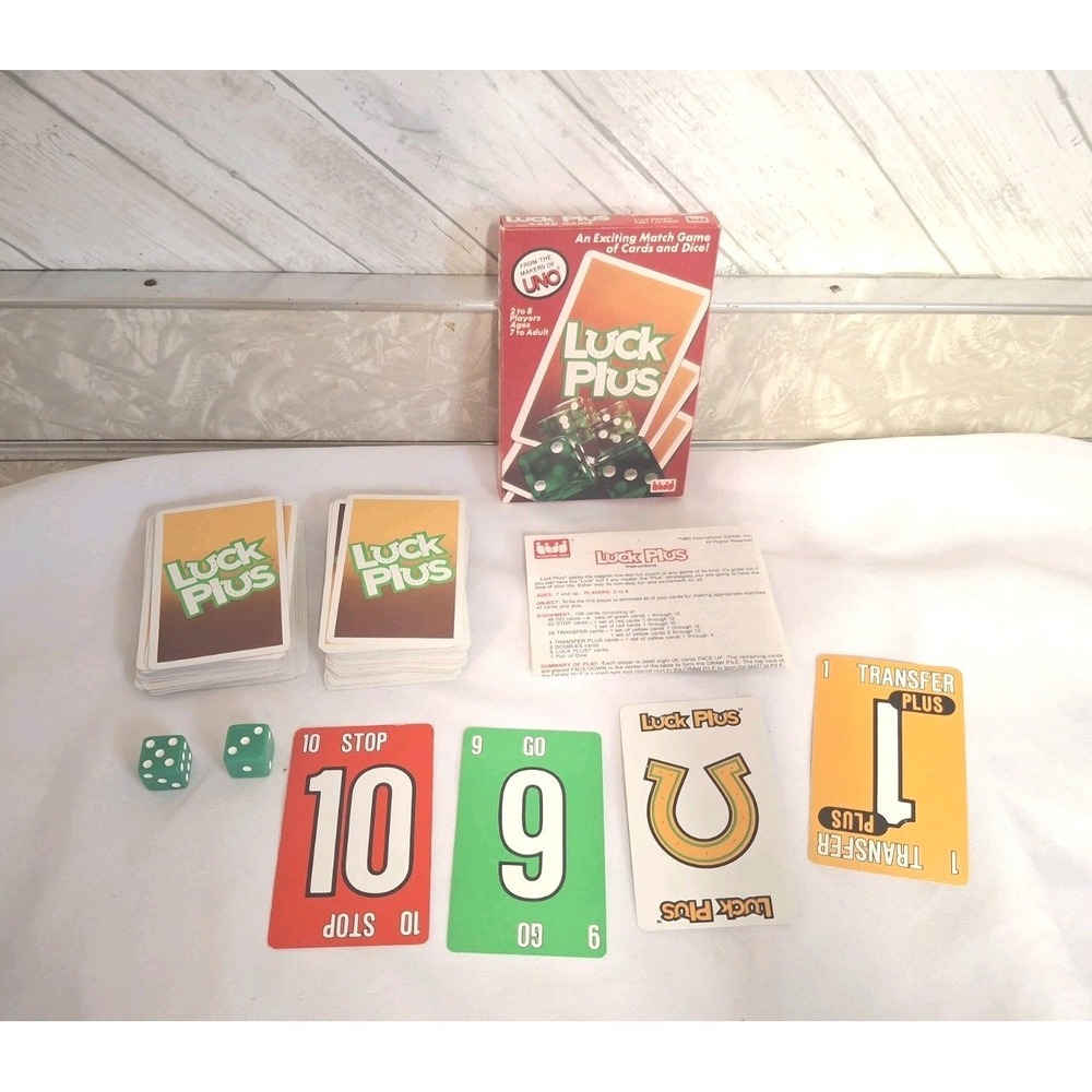1983 Luck Plus Card Game by Uno 100% Complete in Excellent Condition